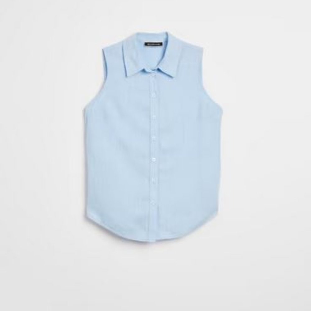 MELANIE LYNE: Tie Front Button Down Shirt - indigo blue - Picture 4 of 10
